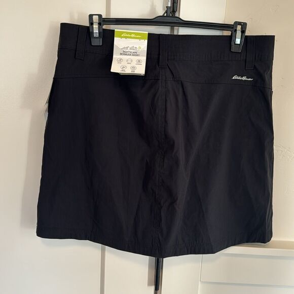 Eddie Bauer Black Skirt Bermuda Skort Stretch Slightly Curvy Regular Size 8 NWT - Picture 2 of 12